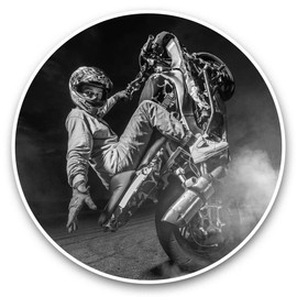 2 x 20cm Vinyl Stickers - Stunt Motocross Biker Street Bike Decals 36257