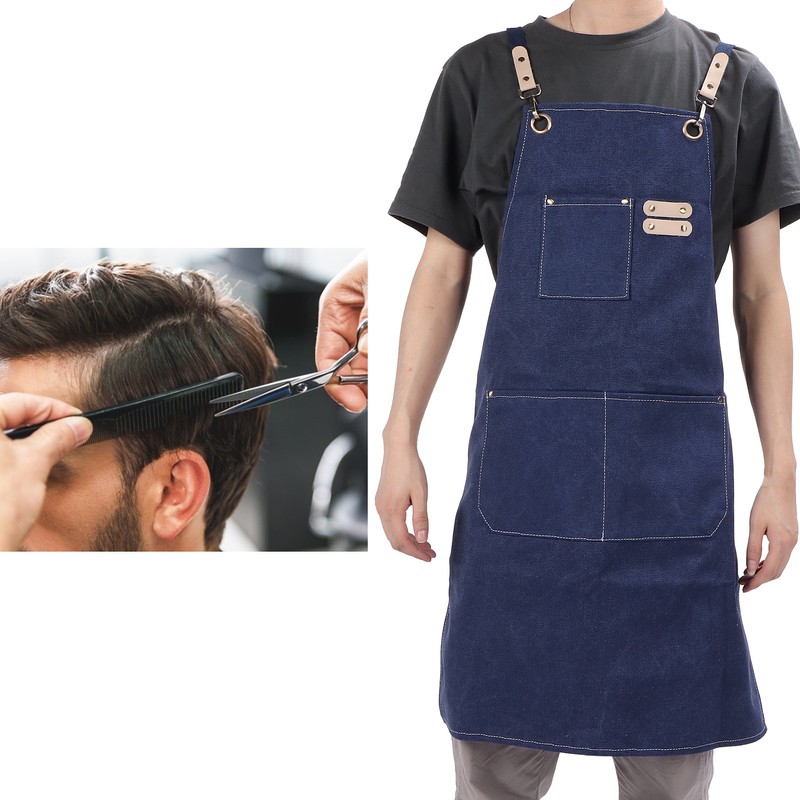 Cotton Canvas Apron Adjustable Cross Back Apron Kitchen Cooking Apron