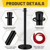 Wesiti 6 Pcs Stainless Steel Stanchion Post Queue with Crown