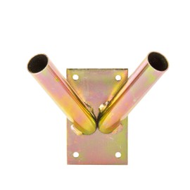 ADGO Flag Holder Screw-On Flag Pole Handle Wall Mount Hot-Dip Galvanised Gold (Double)