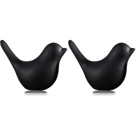 Ahantper Modern Home Decor Black Birds Statues Decorative Ornaments for Living Room, Bedroom, Office Desktop, Cabinet, Table, Shelf