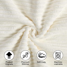 AUAUY Corduroy Cushion Covers, 40 x 40cm Pack of 2 Super Soft Corduroy Beige Cushion Covers, Decorative Modern Pillow Covers Soft Pillowcase Cushions for Home Spring Decor Sofa Couch-Striped