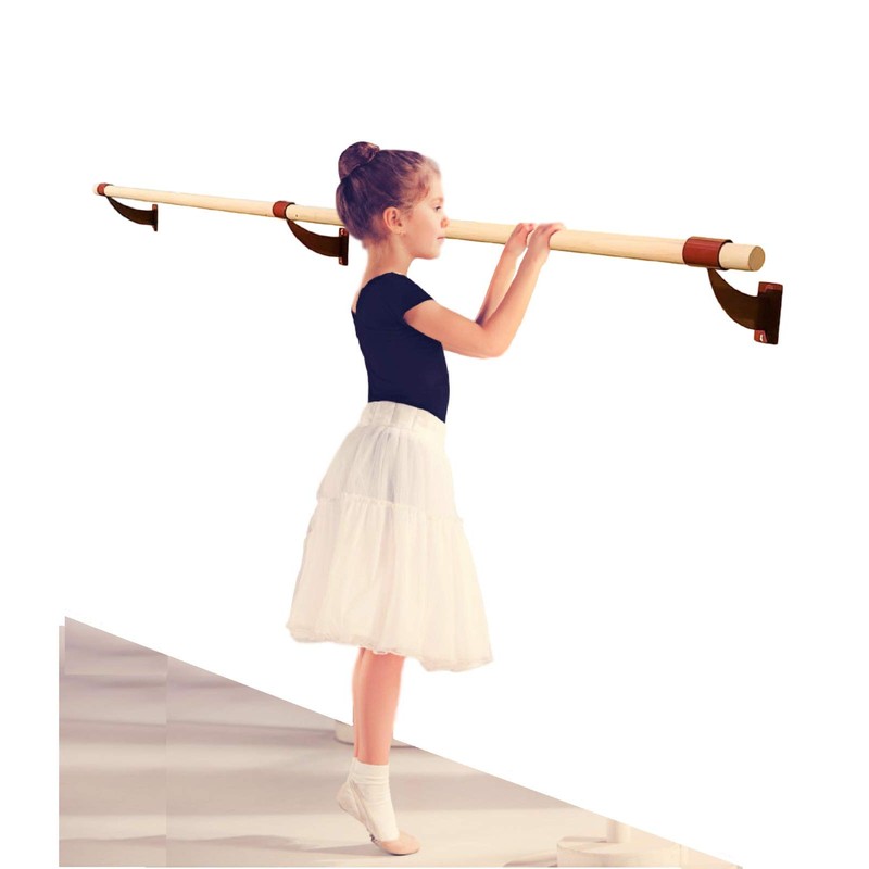 Pro-Gymnastics Ballet Barre 6 FT Long Single Bar Black 2.0”