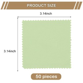 PUPPYSEW 50PCS Jewelry Cleaning Cloth Sterling Silver Cleaner Cloth Polishing Cleaning Cloth for Jewelry, Gold, Brass, Silverware, Coin, Ring, Watch Glasses and More (Fluorescent Green)
