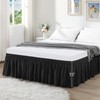 RIMELA Black Bed Skirt King Size 15 Inch Drop, Elastic