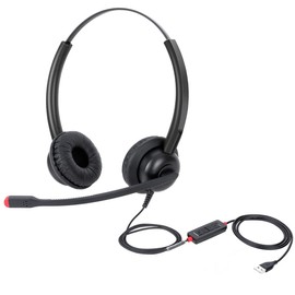 Auriculares USB con micrófono para PC, computadora, computadora portátil, con micrófono de cancelación de ruido, control en línea para oficina en casa, equipos de clase en línea Zoom