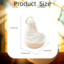 Liisaho Our Lady of Grace Statue Virgin Mary Keepsake Rosary Holder,Catholic Gifts for Women Religious Home Decor,5" Blessed Mother Statues, Resin Relic（1pcs）