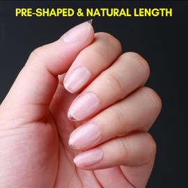 Makartt Extra Short Almond Nail Tips-120pcs Full Cover Fake Nails,Half Matte Pre-shape Gel Acrylic Nails, Nail Extension Home DIY Salon Nails 12 Sizes