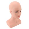 Female Bald Mannequin Head with Shoulder PVC Professional Cosmetology Face