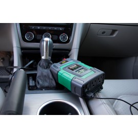 Battery Tender 400 Watt Power Inverter - 12 Volt DC to 115 Volt AC Car Inverter - Dual AC Output to Power Laptops, Blenders, TVs, Printers - 2 USB Ports, 3.1 AMP for Phone Charging - 026-0003-DL-WH