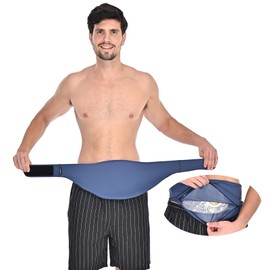 WansMed Ostomy Bag Covers for Men and Women, Stylish Ostomy Belt for Sports and Daily Use, Compatible for All Colostomy Bags, Blue-Large