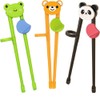 Children Practice Chopsticks, Infants Learn Chopsticks, Children eat Utensils (Orange