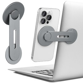 Keweis Magnetic Laptop Phone Holder, 180° Rotating Phone Side Mount, Car Holder for Magsafe, Dashboard Metals Magnetic Foldable Expansion Bracket for iPhone16 Pro/Pro Max 15 14 13 12 (Grey)