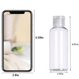 6Pcs Clear Plastic Travel Bottles 100ml - Leakproof Squeezable Refillable Travel Containers 3.4oz for Shampoo Conditioner Lotion Liquids Travel Accessories with Tag