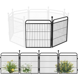 Gardner Pet Dog Playpens, 24" H 2 Add-on Panels for Small/Medium Dogs, Foldable Pet Play Yard Gate Extensions, Pet Playpen, Anti-Rust, Quick Install, Black