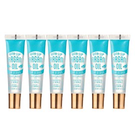Ruby Kisses Broadway Vita-Lip Clear Lip Gloss (Argan Oil 6 Pack), Ultra-Hydrating & Soothing Formula with Multi-Vitamin Oils, High-Shine Non-Sticky Finish, Protecting Glossy Lip Balm With Vitamin E