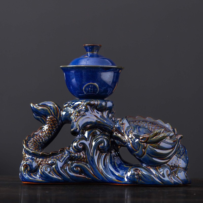 Zurucily Semi Automatic Tea Set Ceramic Teapot with Infuser Magic