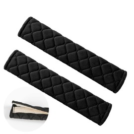 LeTradeJP Seat Belt Covers (Set of 2 / Black) Easy Installation, Soft and Comfortable, Shoulder and Neck Protection Shoulder Pads for Kids and Adults - Set Black