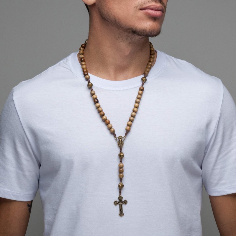 Intercession™ Our Father Sacred Handmade Solid Wood Rosary (Our Lady