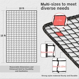 Storgem Baseball Softball Backstop Nets, Sports Netting, Sports Barrier Netting, Heavy Duty Sports Nets Netting Knotless for Playing Field, Backyard or Garage