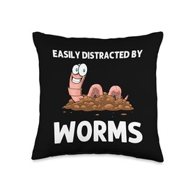 Cool Worm For Men Women Farmer Red Wiggler Earthworm Farming Throw Pillow