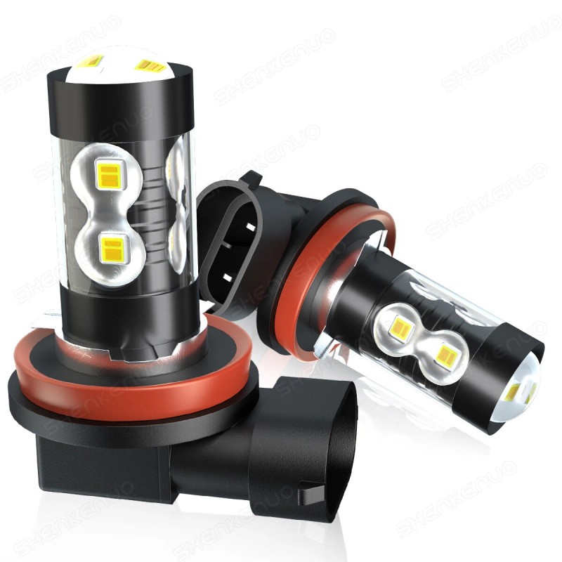 SHENKENUO 4pc LED Headlight High Low Fog Light Bulbs Combo