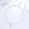 REIOT Women's Silver Necklace, Double Chain Made of 925 Sterling