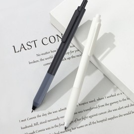 2 PZS Portaminas 0.5 mm, HB #2, Equipado con 24 Piezas Minas de Lápiz HB, Agarre Silicona para Mayor Comodidad y Control, Paquete de 2 (Blanco y Negro)