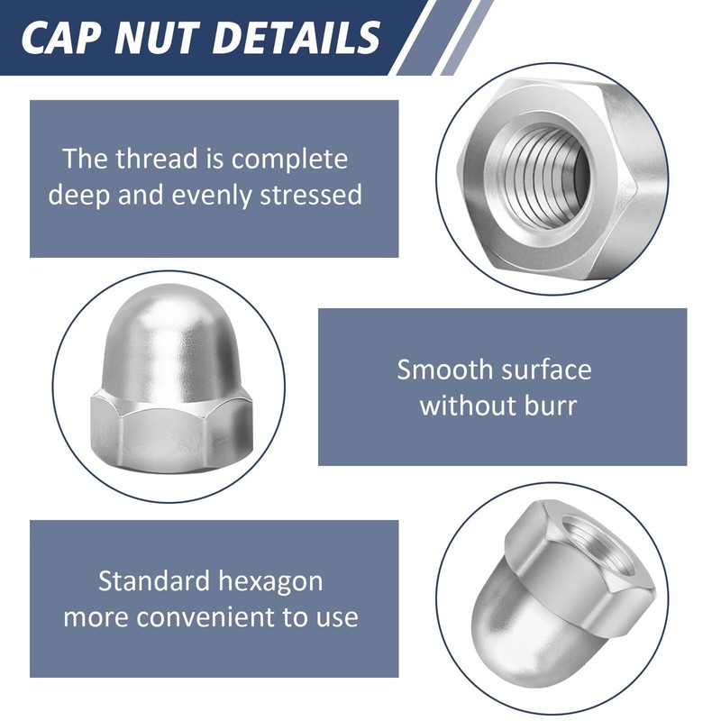 Pack of 20 Acorn Nuts M8 Stainless Steel Cap Nuts,