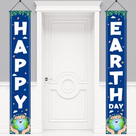 Earth Day Decorations, April 22 Happy Earth Day Banners Porch Sign, Weather-Resistant Environmental Protection Party Supplies for Home & Classroom