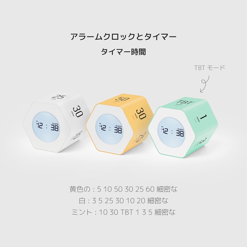 Mooas Multi Hexagon Clock Timer Ver2, Timer for Study, 12/24