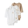 NAME IT Child Romper 3 Pack, Oxford Tan