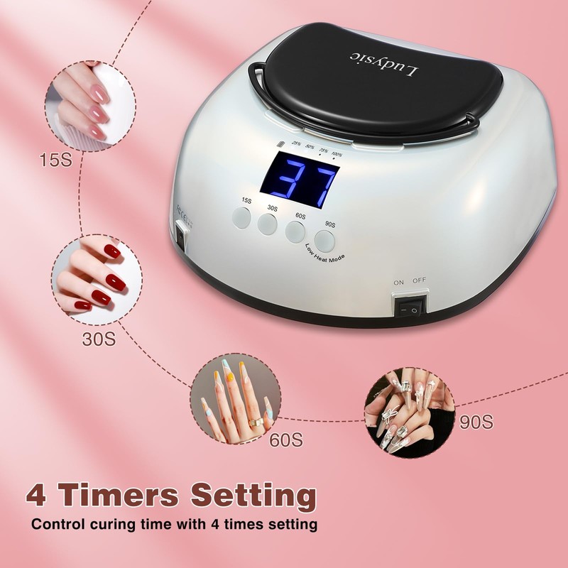 Professional Rechargeable 96W UV LED Nail Lamp, Cordless Nail Dryer