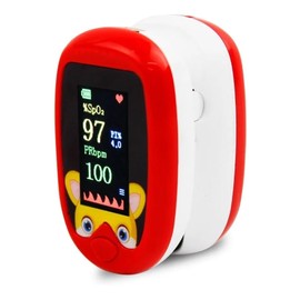 Oxímetro Digital Médico Pediatrico De Pulso Recargable  Niños Medidor de Saturación y Frecuencia Respiratoria (Rojo)                                  