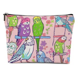 XFN Parrots Makeup Bag, Parrot Lovers Gifts Cosmetic Bag Bird Lovers Gifts Travel Pouch, Parrots Themed Gifts for Women Girls Sisters Friends Niece Wife Friendship Graduation Birthday Gifts