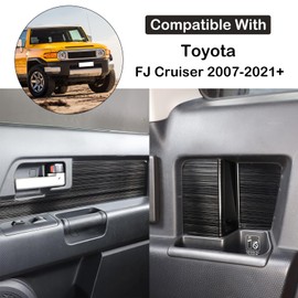 Aunginsy Car Inner Door Panel Trim Cover Compatible with Toyota FJ Cruiser 2007-2021 Car Inner Front Rear Door Look Interior Door Handle Panel Protection Cover Decorative Sticker Interior Accessories