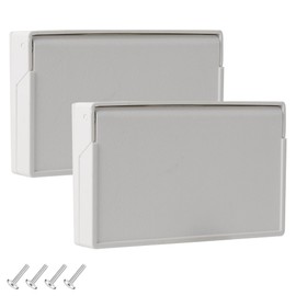 2-Pack RV Exterior Power Outlet Cover Plate (White) - Weatherproof Seal for GFI/GFCI Receptacles, Durable Thermoplastic with Spring-Loaded Lid