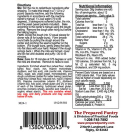 The Prepared Pantry Sunday Dinner Roll Bread Mix; Single Pack; Makes 12 Rolls