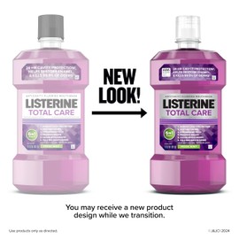 Listerine Listerine Total Care Anticavity Fluoride Mouthwash, 6 Benefits in 1 Oral Rinse Helps Kill 99% of Bad Breath Germs, Prevents Cavities, Strengthens Teeth, ADA-Accepted, Fresh Mint, 1 L