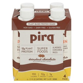 Pirq Plant Protein Chocolate 4 Pack 44 fl oz (Pack of 3)