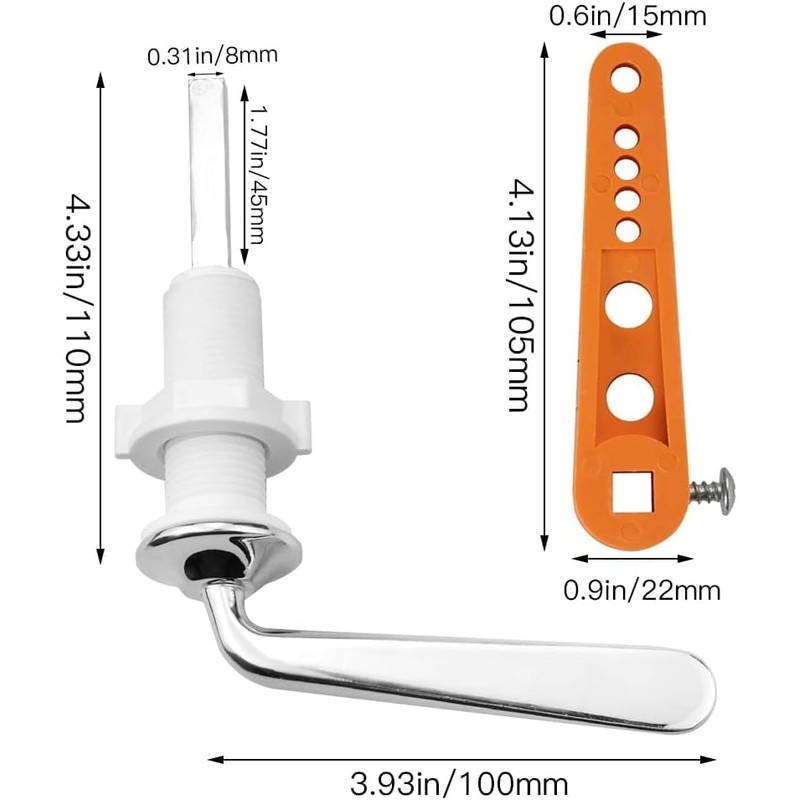 Alnicov Zinc Alloy Metal Handle, Adjustable Arm Handle for Toilet