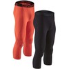 DEVOPS 2 Pack Men's 3/4 Compression Pants Athletic Leggings (Medium,