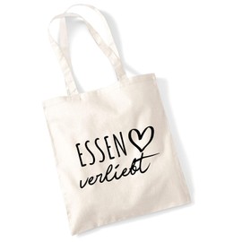 HUURAA Jute Bag Food in Love Bag Cotton 10 Litres Natural with Name of Your Favourite City Gift Idea for Friends and Family, natural