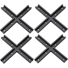 Hot Favorable Aluminum T-Track 3" Intersection Kit –Double Cut Profile Universal with Predrilled Mounting Holes-Aluminum Extrusion CNC Cutting Angle -Fine Sandblast Anodized –4 Pack
