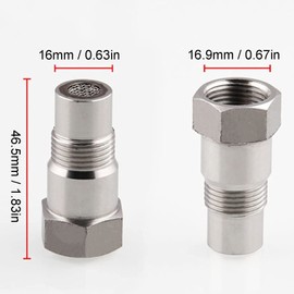 2Pcs Sensor de oxígeno, M18x1,5 Adaptador de Sensor de Oxígeno de Acero Inoxidable 304 Piezas de Automóvil con Filtro Enchufe de Soldadura, Auxiliar del Motor