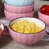 AWHOME Ceramic Bowl Blue 4.5in Set of 4 (Pink, 4.5in)