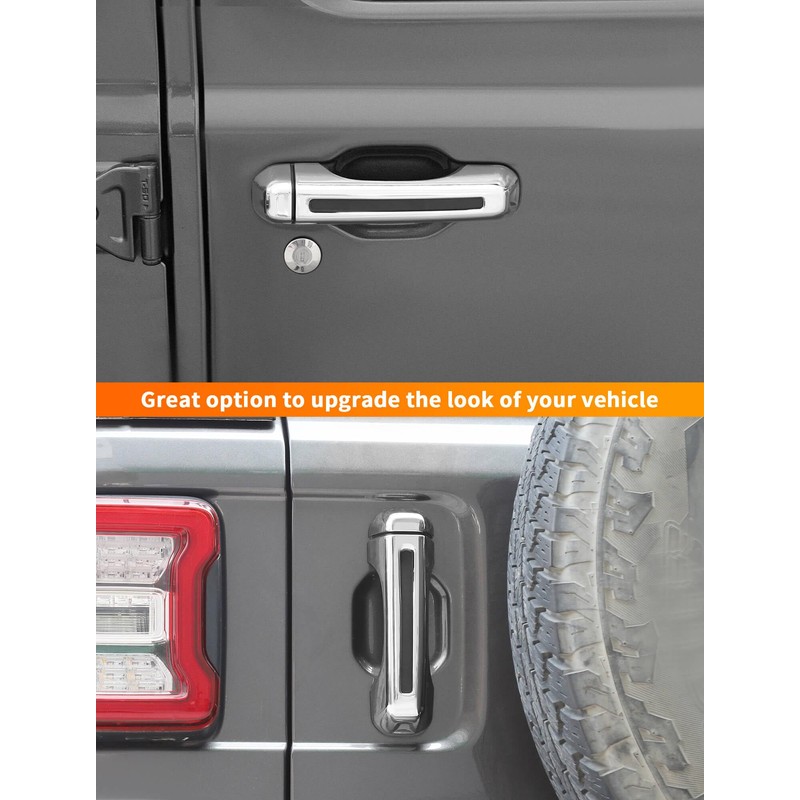 Savadicar 3-Piece Chrome Door Handle Cover Trim Kit for Jeep