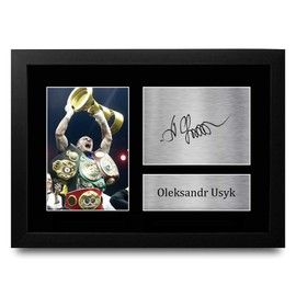 HWC Trading FR A4 Oleksandr Usyk Gifts Printed Signed Autograph Picture for Boxing Memorabilia Fans - A4 Framed