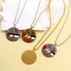 JunyiDIY Gold-Plated Palestinian Flag Necklace with Peace Dove & Al-Aqsa