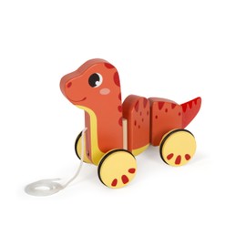 Small Foot 12613 Dino Pull-Along Toy Made of FSC® 100% Certified Wood, for Children from 12 Months